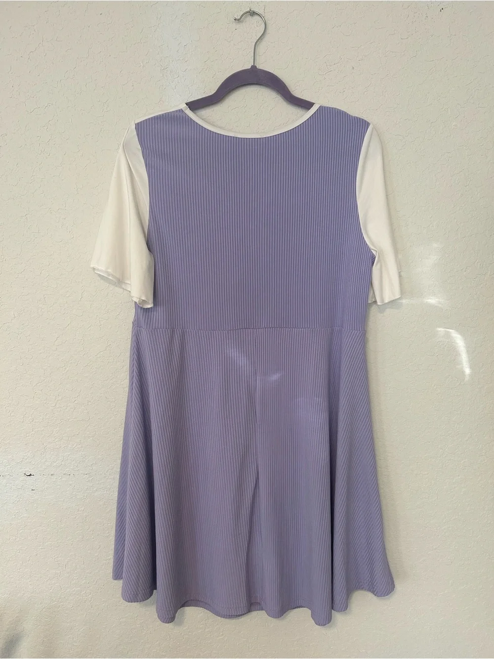 Rosegal Lavender and Cream Striped Top with Velour Accent, Romantic Retro Sz L - Picture 8 of 10